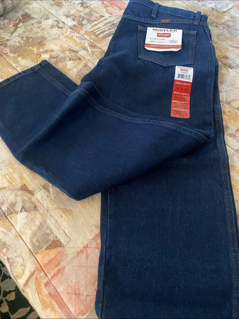 Rustler wrangler Regular Fit Men's Dark Blue Jeans NEW